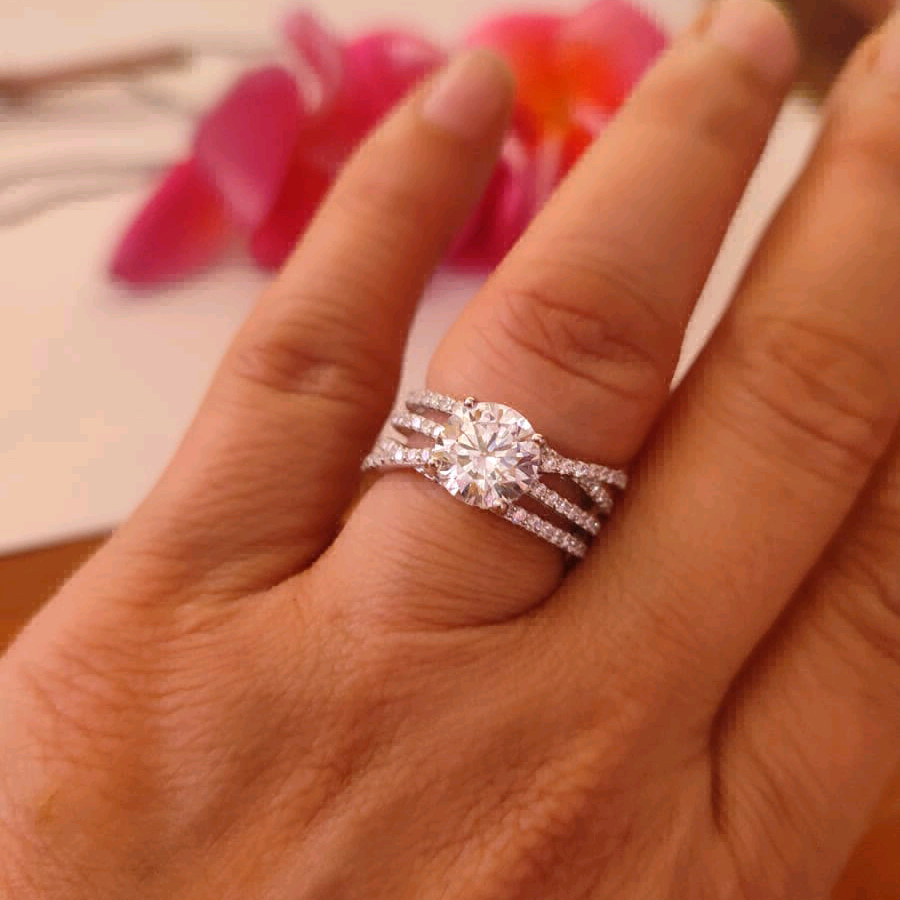 Oval Cut CZ Silver Ring